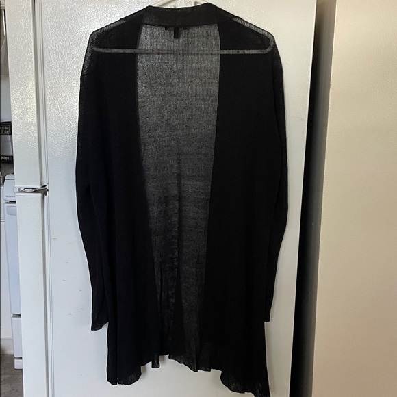 Eileen Fisher Large Italian Yarn Linen Blend Open-Front Cardigan - Picture 6 of 8